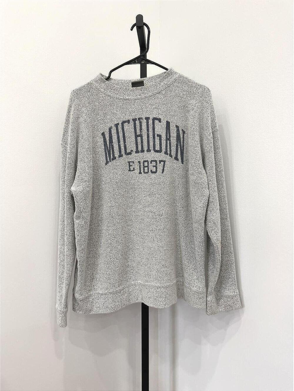 Gray Michigan E 1837 Crewneck Sweatshirt MV Sport Medium